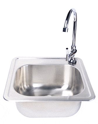 Fire Magic Kitchen Accessories Stainless Steel Sink 15" x 15" x 6" (Requires a 17" Clearance Underneath)
