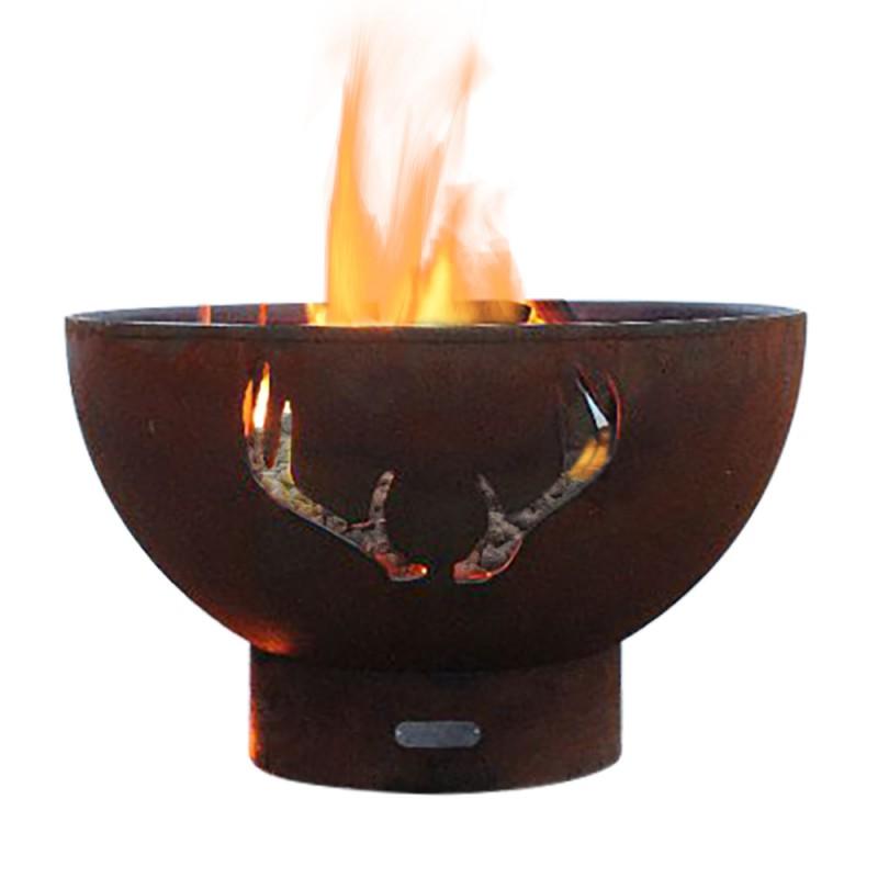 Fire Pit Art Fire Pit Iron Oxide / Match Lit / Natural Gas Fire Pit Art Antlers