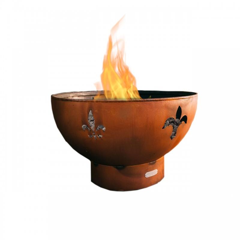 Fire Pit Art Fire Pit Iron Oxide / Match Lit / Natural Gas Fire Pit Art Fleur De Lis