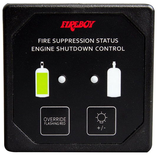 Fireboy-Xintex Fume Detectors Xintex Deluxe Helm Display w/Membrane Switch, Remote Horn & LEDs f/Engine Shutdown System - Black Bezel Display [DU-SBH-20-R]