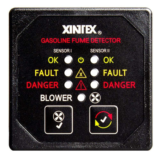 Fireboy-Xintex Fume Detectors Xintex Gasoline Fume Detector & Blower Control w/2 Plastic Sensors - Black Bezel Display [G-2BB-R]