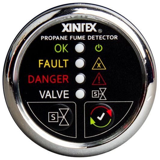 Fireboy-Xintex Fume Detectors Xintex Propane Fume Detector w/Automatic Shut-Off & Plastic Sensor - No Solenoid Valve - Chrome Bezel Display [P-1CNV-R]