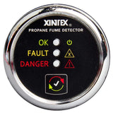 Fireboy-Xintex Fume Detectors Xintex Propane Fume Detector w/Plastic Sensor - No Solenoid Valve - Chrome Bezel Displa [P-1C-R]