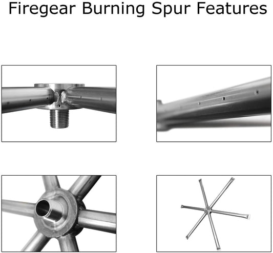 Firegear Stainless Steel Round/Flat Disc and Spur Burner Firegear - 29'' Round SS Disc, Stainless Steel 22'' Burning Spur, MT Ignition, Natural Gas (LP Kit Purchase FGLPK41)