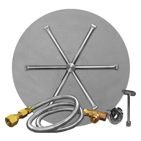 Firegear Stainless Steel Round/Flat Disc and Spur Burner Firegear - 34" Round SS Disc, Stainless Steel 31" Burning Spur, MT Ignition, Natural Gas  (LP Kit Purchase FGLPK41)