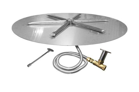 Firegear Stainless Steel Round/Flat Disc and Spur Burner Firegear - 34" Round SS Flat Disc, 22" Stainless Steel Burning Spur, MT Ignition, Natural Gas (LP Kit Purchase FGLPK41)