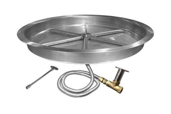 Firegear Stainless Steel Round Pan and Spur Burner Firegear - 33" Pan with 22" SS Burning Spur MT Ignition NG (LP Kit Purchase FGLPK41)