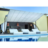 FIM - Flexy 8 ft. deep and 10 ft. wide, Commercial Dual-Post Umbrella | Silver Powder-Coated Aluminum Structure