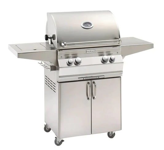 Fire Magic - Portable Grill with Analog Thermometer & Flush Mounted Single Side Burner | A430S-8LAN-62