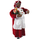 Fraser Hill Farm -  3-Ft. Music and Motion African American Mrs. Claus with Baking Apron, Christmas Animatronic