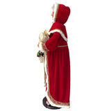 Fraser Hill Farm -  58-In. Dancing Mrs. Claus with Hooded Cloak, Gift and Basket, Life-Size Motion-Activated Christmas Animatronic