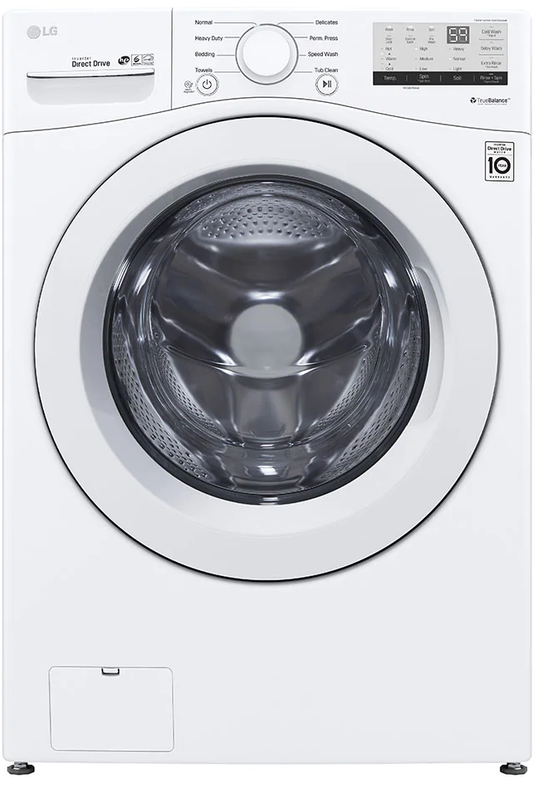 LG - 4.5 cu. ft. Large Capacity High Efficiency Stackable Front Load Washer in White - WM3400CW