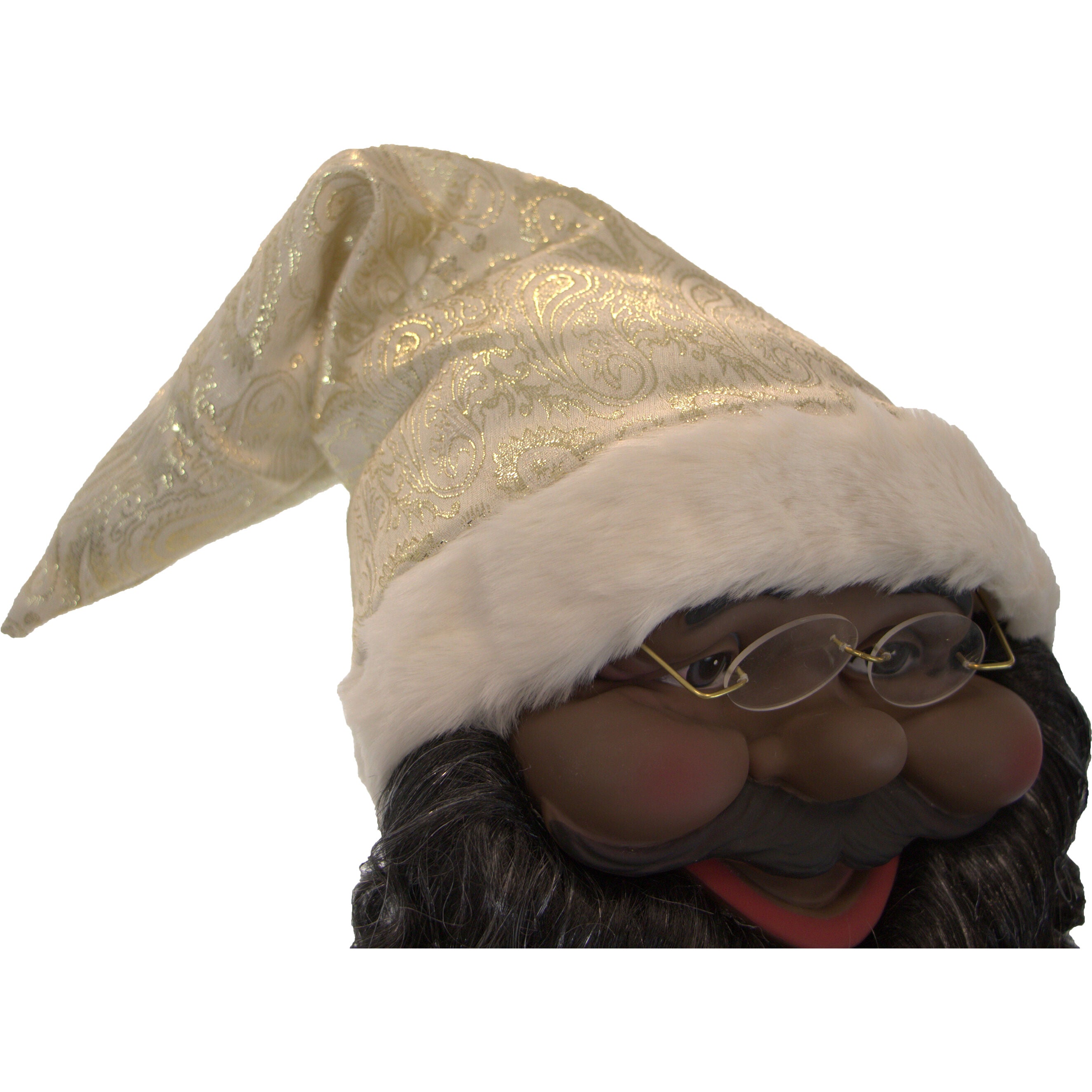 Fraser Hill Farm -  3-Ft. Music and Motion African American Santa with Prelit Christmas Tree, Christmas Animatronic