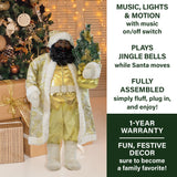 Fraser Hill Farm -  3-Ft. Music and Motion African American Santa with Prelit Christmas Tree, Christmas Animatronic