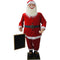 Fraser Hill Farm -  58-In. Musical Santa Claus Holding a Chalkboard -  Indoor Christmas Decoration