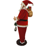 Fraser Hill Farm -  58-In. Dancing Santa with Toy Sack and Faux Lantern, Life-Size Motion-Activated Christmas Animatronic