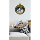 Fraser Hill Farm -  Let It Snow Series 24-In. Christmas Ornament Shadowbox in Gold with Santa Scene, Cascading Snow, and Holiday Music