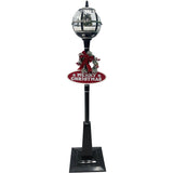 Fraser Hill Farm -  Let It Snow Series 69-In. Musical Snow Globe Lamp Post with Tree Scene, 2 Signs, Cascading Snow, and Christmas Carols, Black