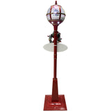 Fraser Hill Farm -  Let It Snow Series 69-In. Musical Snow Globe Lamp Post w/ Christmas Tree, 2 Signs, Cascading Snow, Holiday Music, Red
