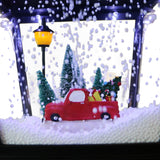 Fraser Hill Farm -  Let It Snow Series 71-In. Musical Street Lamp in Black with Retro Truck Scene, 2 Signs, Cascading Snow, and Christmas Carols
