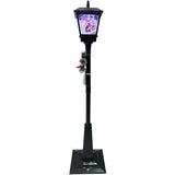 Fraser Hill Farm -  Let It Snow Series 71-In. Musical Street Lamp in Black with Santa Scene, 2 Signs, Cascading Snow, and Christmas Carols