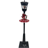 Fraser Hill Farm -  Let It Snow Series 71-In. Musical Street Lamp in Black with Santa Scene, 2 Signs, Cascading Snow, and Christmas Carols
