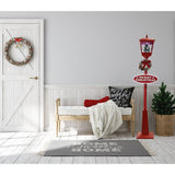 Fraser Hill Farm -  Let It Snow Series 71-In. Musical Snowy Street Lamp in Red with Christmas Tree Scene and Merry Christmas Sign