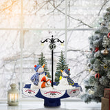 Fraser Hill Farm -  Let It Snow Series 29-In. Musical Snow-Family Scene with Blue Umbrella Base, Snow Function, and Lights