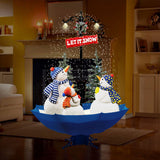 Fraser Hill Farm -  Let It Snow Series 67-In. Musical Snow-Family Scene with Blue Umbrella Base, Snow Function, and Lights
