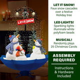 Fraser Hill Farm -  Let It Snow Series 67-In. Musical Snow-Family Scene with Blue Umbrella Base, Snow Function, and Lights