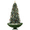 Fraser Hill Farm -  Let It Snow Series 67-In. Musical Christmas Tree with Green Umbrella Base, Snow Function, Decorations, and Lights