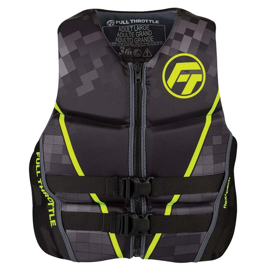Full Throttle Life Vests Full Throttle Mens Rapid-Dry Flex-Back Life Jacket - 2XL - Black/Green [142500-400-060-22]
