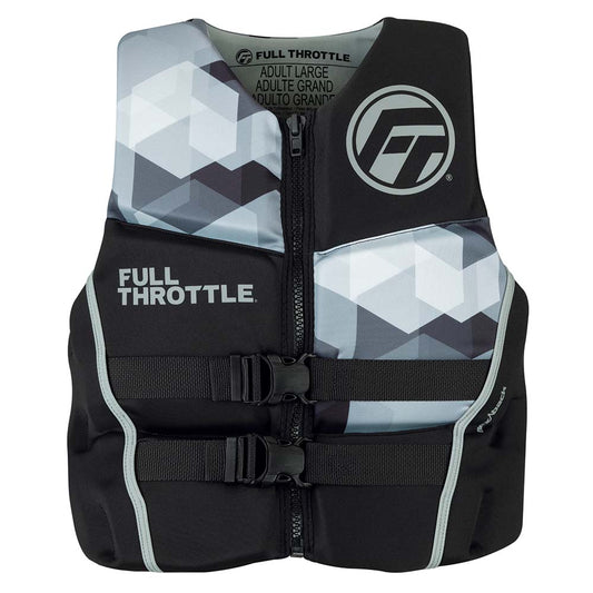 Full Throttle Life Vests Full Throttle Mens Rapid-Dry Flex-Back Life Jacket - 2XL - Black/Grey [142500-701-060-22]
