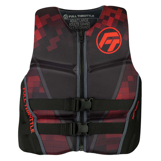 Full Throttle Life Vests Full Throttle Mens Rapid-Dry Flex-Back Life Jacket - 2XL - Black/Red [142500-100-060-22]