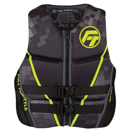Full Throttle Life Vests Full Throttle Mens Rapid-Dry Flex-Back Life Jacket - M - Black/Green [142500-400-030-22]
