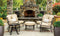 Gensun Coversation Set [Premium] Luxe / Desert Bronze Gensun Grand Terrace Cushion Curved Loveseat | Wide Round End Table | Cushion Oval Ottoman | 6 Piece Conversation Set [Premium] - 1034CV22