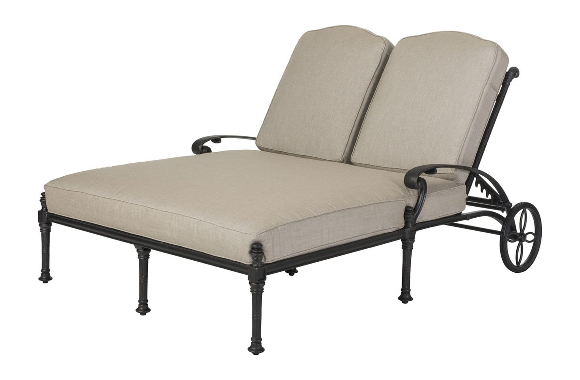 Gensun Coversation Set [Premium] Luxe Gensun Florence Cushion Double Chaise Lounge | Serving Tray | 3 Piece Conversation Set [Premium] - 12230099
