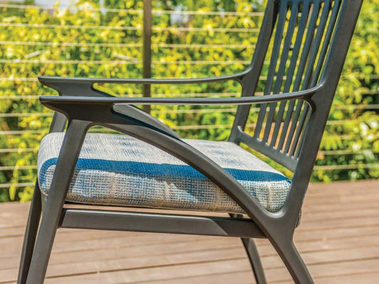 Gensun Dining Chair Gensun - Amari Cushion Aluminum Carbon Dining Arm Chair - 10250001