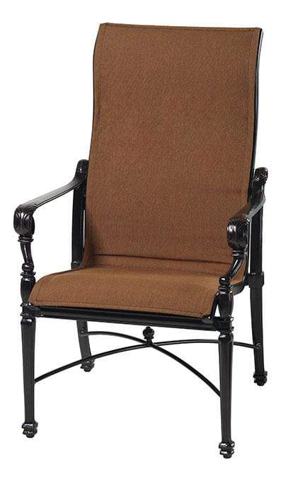 Gensun Dining Chair Gensun - Grand Terrace Padded Sling Cast Aluminum High Back Dining Chair - 61340001