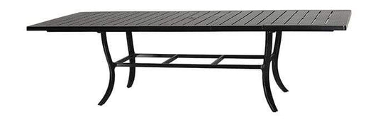Gensun Dining Table Gensun - Channel Aluminum 79-114''W x 44''D Rectangular Extension Dining Table with Umbrella Hole- 101900H2