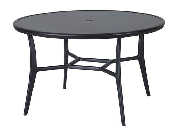 Gensun Dining Table Gensun - Fusion 48'' Wide Round with Aluminum Top Dining Table with Umbrella Hole- 10300A48