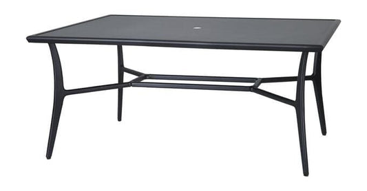 Gensun Dining Table Gensun -Fusion 63''W x 42''D Rectangular with Aluminum Top Dining Table with Umbrella Hole - 103000C1
