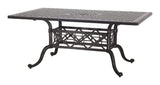 Gensun Dining Table Gensun - Grand Terrace Cast Aluminum 63'' - 112" W x 42'' - 48" D Rectangular Dining Table with Umbrella Hole- 103400CX