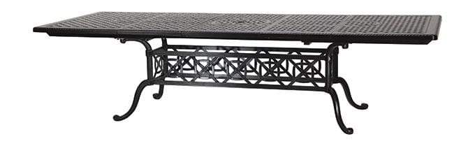 Gensun Dining Table Gensun -Grand Terrace Cast Aluminum 74-114''W x 44''D Rectangular Extension Dining Table with Umbrella Hole - 103400H1