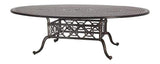 Gensun Dining Table Gensun -Grand Terrace Cast Aluminum 80'' 102"W x 60'' 72"D Geo Dining Table with Umbrella Hole- 103400J1, 103400J2