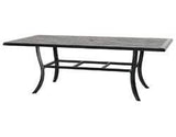 Gensun Dining Table Gensun -Lattice Aluminum 86''W x 44''D Rectangular Dining Table with Umbrella Hole - 102900C9