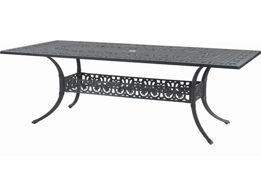 Gensun Dining Table Gensun - Michigan Cast Aluminum 86''W x 42''D Rectangular Dining Table with Umbrella Hole - 101400C3