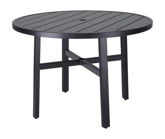 Gensun Dining Table Gensun -Plank Aluminum 44'' Wide Round Dining Table - 11460A44