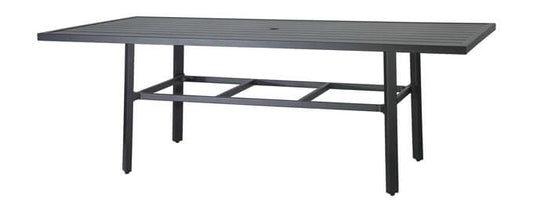Gensun Dining Table Gensun - Plank Aluminum 72''W x 44''D Rectangular Dining Table with Umbrella Hole - 104600C8