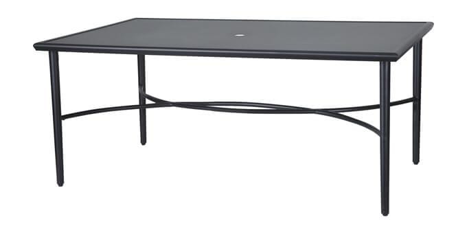 Gensun Dining Table Gensun - Talia 63''W x 42''D Rectangular with Aluminum Top Dining Table with Umbrella Hole - 104400C1